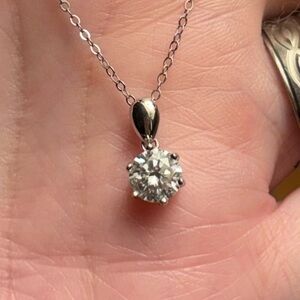 1.2ct Moissanite Solitaire Necklace 925